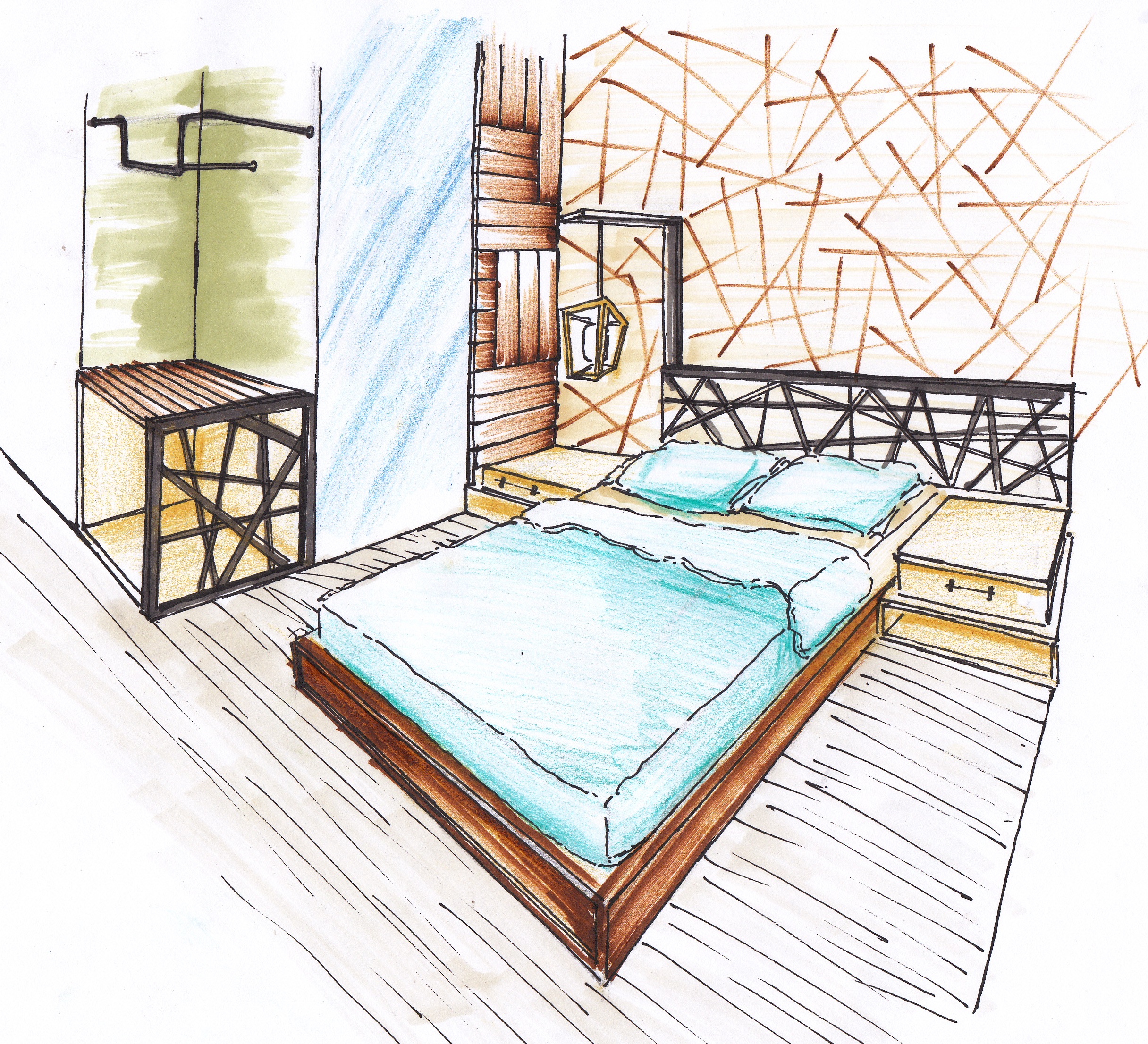 Gambar Sketsa Interior Kamar Tidur Interior Rumah